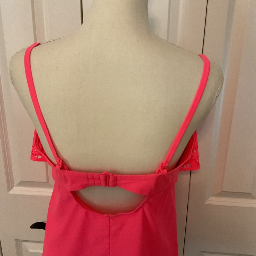 Pink Ruffle Women's Swim Top - Picture 7 of 10